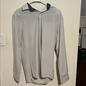 Van Heusen White Shirt with Black Dots